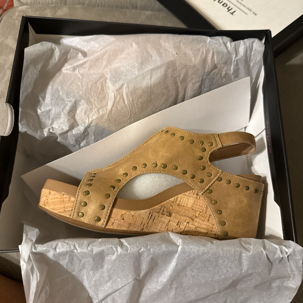 Corkys Tan Wedge Sandals